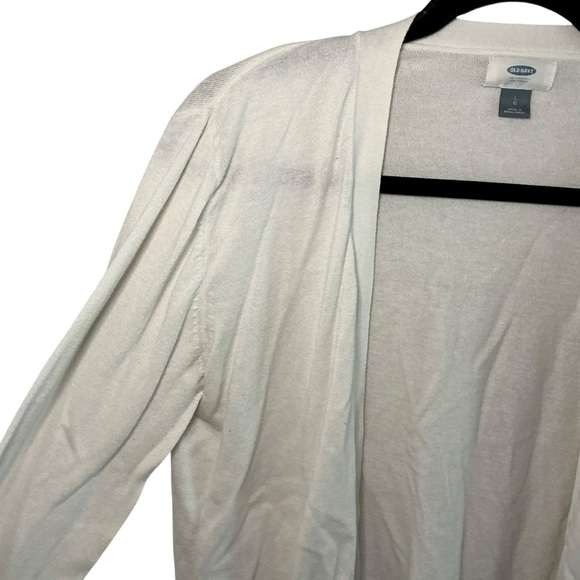 Old Navy Open Front Lightweight Cardigan Sweater Beige Neutral Long Sleeve Sz L - Picture 3 of 4